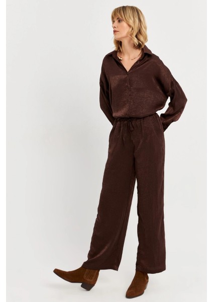 Kadın Acı-Kahve Saten Pantolon MCAR1128 fırsatları
