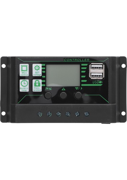 Güneş Şarj Regülatörü 12V 24V 10A LCD Ekran Çift USB Bağlantı Noktası Çoklu Koruma Güneş Panelı Regülatörü Rv Araba Tekne (Yurt Dışından)