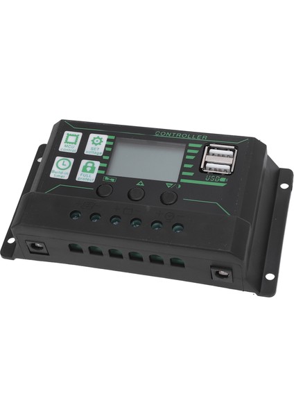 Güneş Şarj Regülatörü 12V 24V 10A LCD Ekran Çift USB Bağlantı Noktası Çoklu Koruma Güneş Panelı Regülatörü Rv Araba Tekne (Yurt Dışından) fırsatları