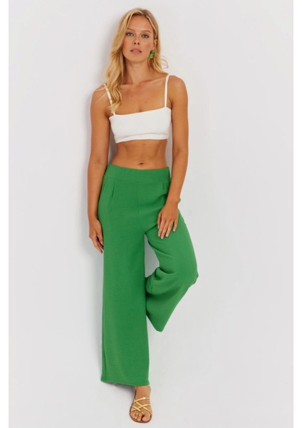 Kadın Yeşil Beli Lastikli Pantolon J23434 fırsatları