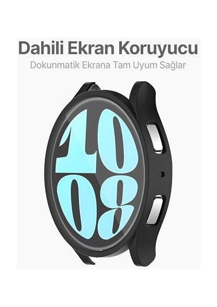 Samsung Watch 5 Pro 45MM Için Saatin Çerçevesini Tam Saran Tpu Ekran Koruyuculu Çizilme ve Darbelere Karşı Koruyucu Dokunmatik ve Ekran Görüntüsünü Etkilemeyen Esnek Silikon Kılıf (Siyah) modelleri