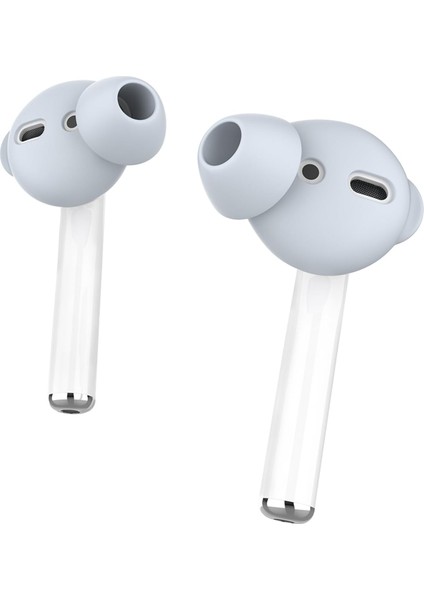 Airpods-Earpods ile Uyumlu Kulaklık Kılıfı 0.5mm Ince Tasarım 3çift S Boy Sağlam Kavrama Açık Mavi