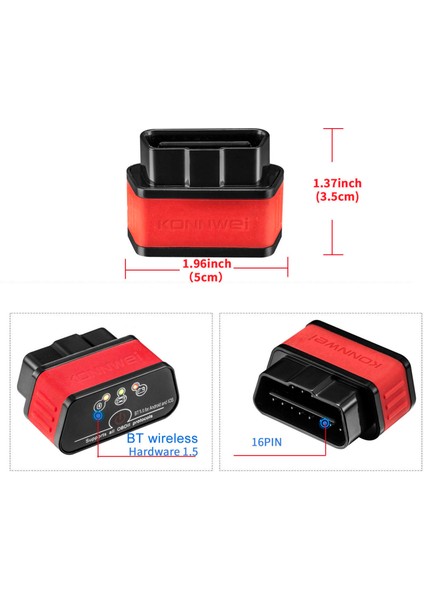 Konnweı KW903 Bt 5.0 Kablosuz Obd-Iı Araç Otomatik Teşhis Tarama Araçları Araba Dedektörü Test Cihazı Ios Için Tarayıcı Android Sistemi (Yurt Dışından) fırsatları
