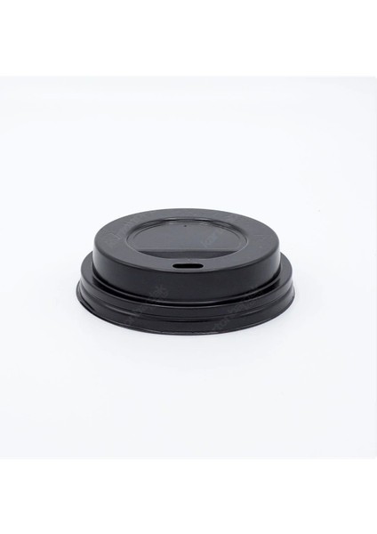 90 mm Karton Bardak Kapağı Siyah (100'Lü)