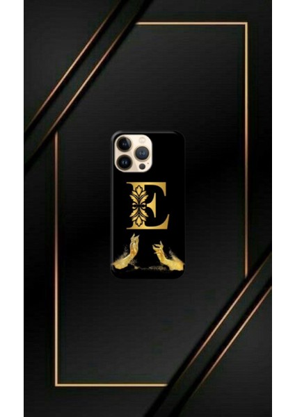 Siyah Desenli Gold U Harfi Ip 14 Pro