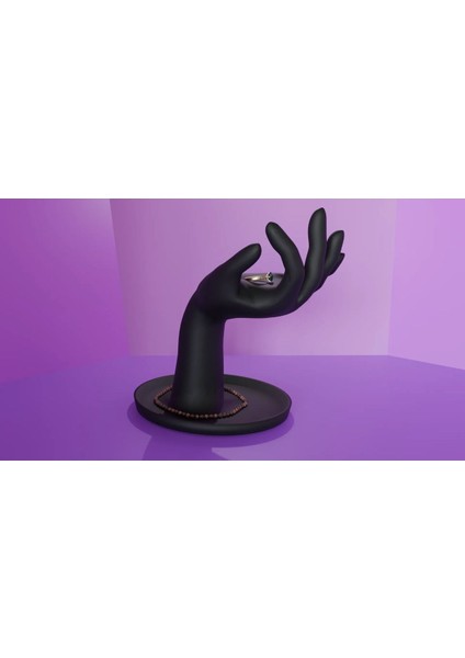 18 cm Siyah El Takı Sergileme Standı, Yüzük, Kolye, Küpe, Bileklik Organizer modelleri