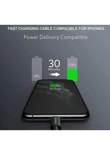 Horizontal 20W Type C To Lightning 50 cm Iphone Ipad Hızlı Şarj ve Data Kablosu