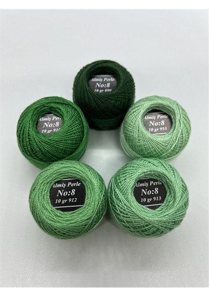 Almiş Perle Etamin- Kanaviçe 5'li Iplik Seti (10 Gr- No: 8)