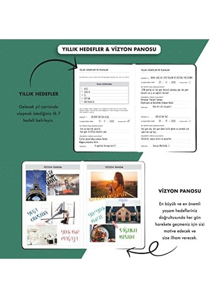 Fz Planner Tarihsiz Haftalık Planlayıcı Deri Ajanda Etnik, Yeşil fiyatları