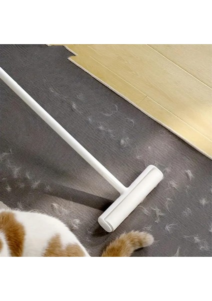 Toplayıcı Rulo ve Kedi Köpek Tüyü Tiftik Toplayıcı Kıyafet Toz Toplama Rulosu Yapışkanlı ve Saplı Xl