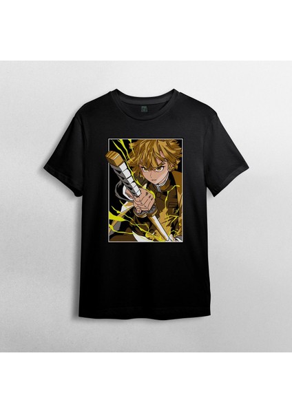 Demon Slayer Kimetsu No Yaiba Zenitsu %100 Pamuklu Bisiklet Yaka T-Shirt Model - 1 fiyatları
