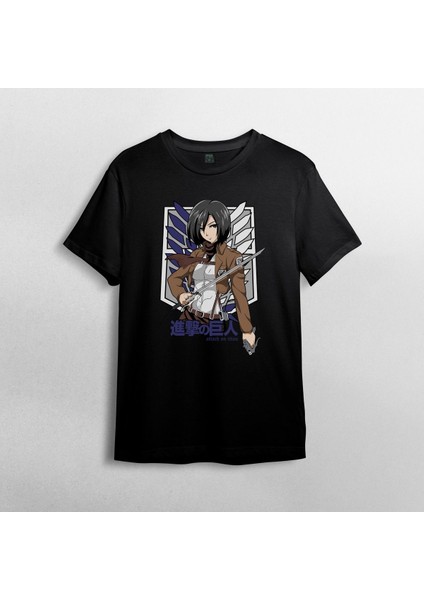 Attack On Titan Mikasa Ackerman %100 Pamuklu Bisiklet Yaka T-Shirt Model - 1 fiyatları