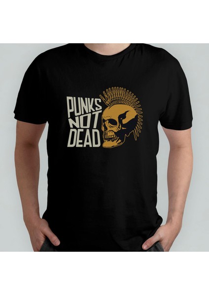 Punk's Not Dead Unisex %100 Pamuklu Bisiklet Yaka T-Shirt Model 1