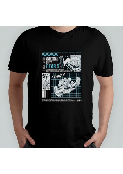 One Piece %100 Pamuklu Bisiklet Yaka T-Shirt Model - 10