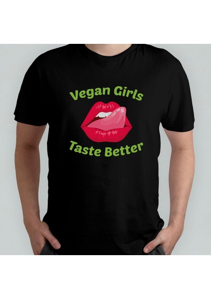 Vegan Vejetaryen Vegetarian %100 Pamuklu Bisiklet Yaka T-Shirt Model 6
