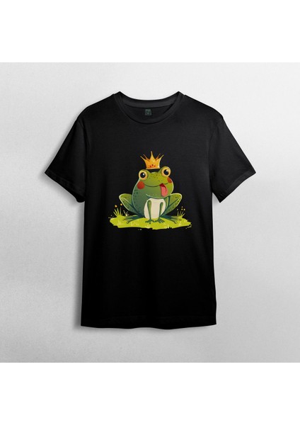 Kurbağa Prens Unisex %100 Pamuklu Bisiklet Yaka T-Shirt Model 3 fiyatları