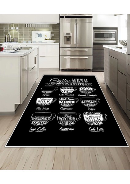 Işıltı Koleksiyonu MODEL251 Süngerli Dijital Baskılı Saçaksız Mutfak Halısı Yolluk
