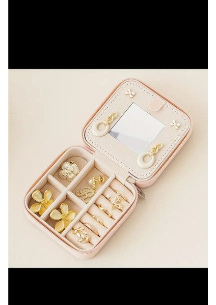 Pembe Seyahat Takı Organizer Kutusu, Mücevher ve Aksesuar Düzenleyici modelleri