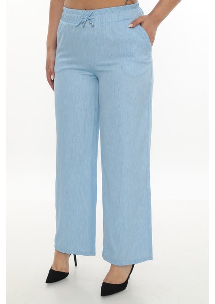 Büyük Beden Pamuklu Ince Kumaş Tam Yazlık Bol Paça Pantolon