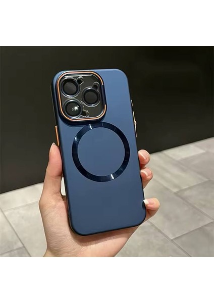 Apple Iphone 15 Pro Uyumlu Magnezyum Serisi Standlı Kapak Magsafe Sert Kılıf + Kamera Lens Koruma . fırsatları