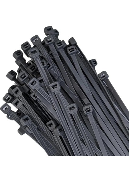 Adet Elektrik Kablosu Kablo Bağı Klips Plastik Kelepçe Cırt Cırt Kelepçe 25 Cm-3.6 mm (100, Siyah)