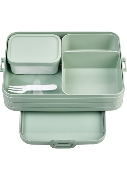 - Yemek Kutusu Take A Break Large – Bölmeli Beslenme Kutusu – 8 Tereyağı Ekmeği Için Uygundur – Yemek Hazırlama Için Ideal – 1500 ml – Nordic Sage