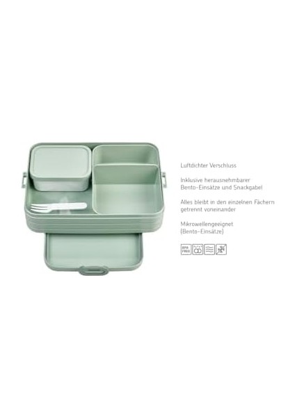 - Yemek Kutusu Take A Break Large – Bölmeli Beslenme Kutusu – 8 Tereyağı Ekmeği Için Uygundur – Yemek Hazırlama Için Ideal – 1500 ml – Nordic Sage modelleri