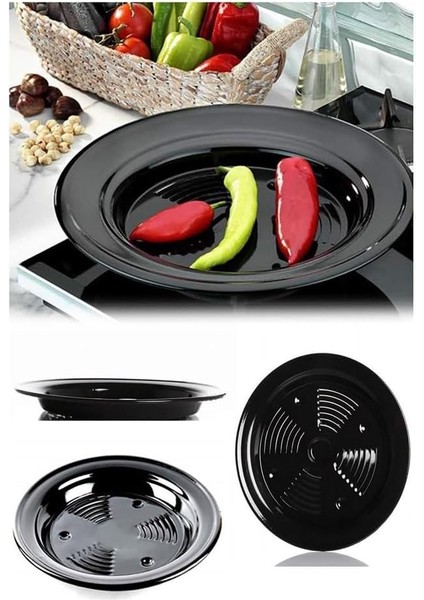 Ocak Üstü Emaye Közleme Tavası, Patlıcan, Biber, Kestane ve Mısır Közle, Ocak Üstü Patlıcan Közlemeç, Pratik Közmatik, Pratik Kestanematik (32CM)