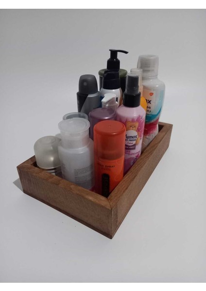 Kahverengi Ahşap Makyaj ve Banyo Dolap Düzenleme Kutusu 29x18 cm fırsatları