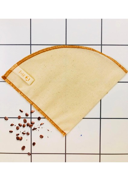 Yoga And Food "çift Katli" V60.4 Yıkanabilir, Kumaş, Organik Kahve Filtresi, AĞARTILMAMIŞ%100 Ham Pamuk - Ekolojik Filtre (3ADET)