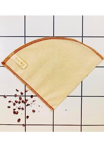 Yoga And Food "çift Katli" V60.4 Yıkanabilir, Kumaş, Organik Kahve Filtresi, AĞARTILMAMIŞ%100 Ham Pamuk - Ekolojik Filtre (3ADET)