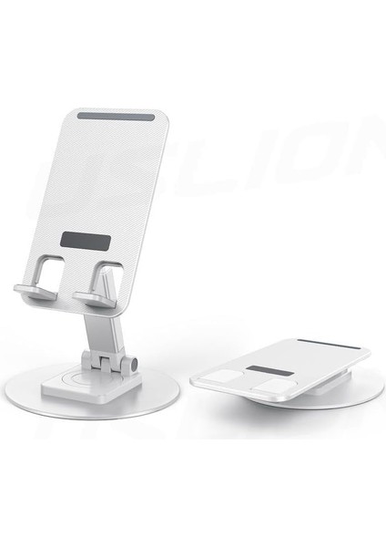 Katlanabilir Telefon Tablet Tutucu Stand, 360 Derece Ayarlanabilir, Şarj Standı, Beyaz