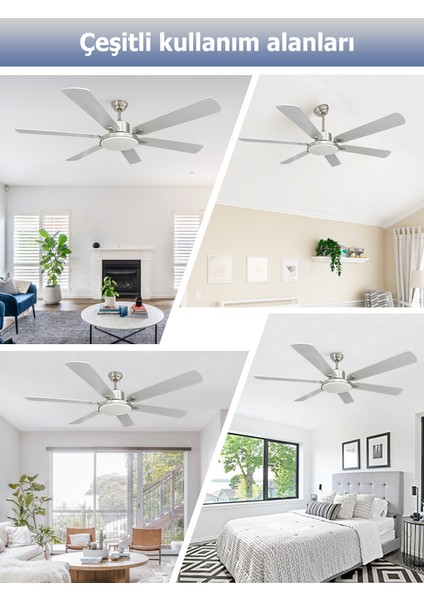 Dlc Grecale LED Tavan Vantilatörü Mat Krom 148 cm indirimleri