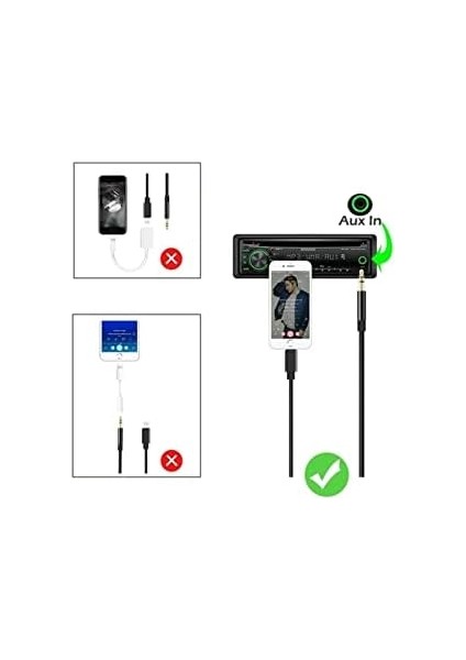Concord Iphone Lightning Aux Kablosu 3.5mm JH-023 - Siyah modelleri