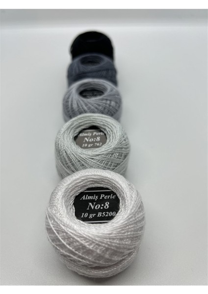 Almiş Perle Etamin- Kanaviçe 5'li Iplik Seti (10 Gr- No: 8) modelleri