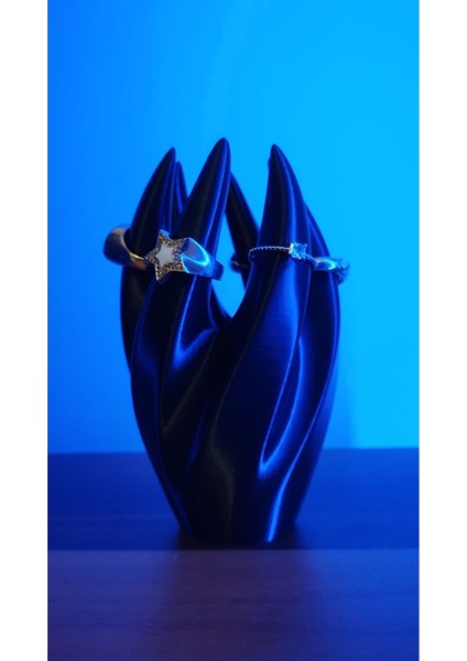 Şık Siyah Dekoratif Takı Yüzük Aksesuar Standı