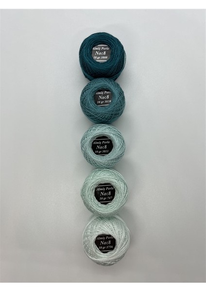 Almiş Perle Etamin- Kanaviçe 5'li Iplik Seti (10 Gr- No: 8) fiyatları