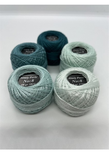 Almiş Perle Etamin- Kanaviçe 5'li Iplik Seti (10 Gr- No: 8) modelleri