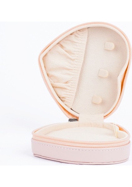 Pembe Kalpli Taşınabilir Mücevher Kutusu Organizatörü, Şık ve Pratik Tasarım