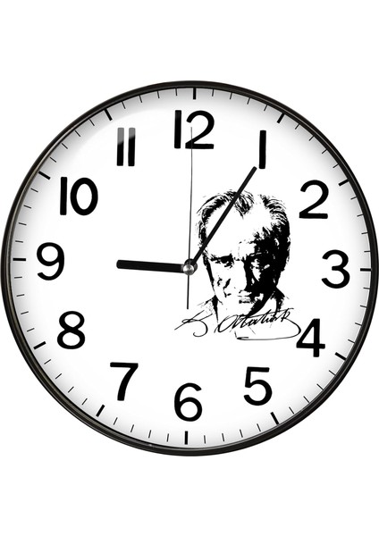 Atatürk Duvar Saati 29 cm Slim Kasa