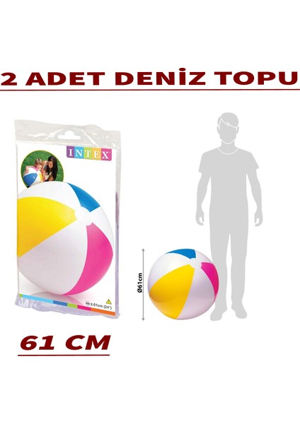 2 Adet Deniz ve Havuz Topu 61 cm - Intex Glossy Panel Ball, Multicolor (24 Inch) fiyatları