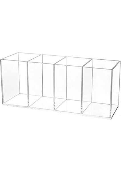 Şeffaf 4 Bölmeli Metalik Organizer, Düzenli ve Şık Saklama Çözümü indirimleri