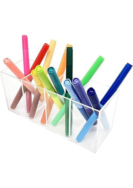 Şeffaf 4 Bölmeli Metalik Organizer, Düzenli ve Şık Saklama Çözümü