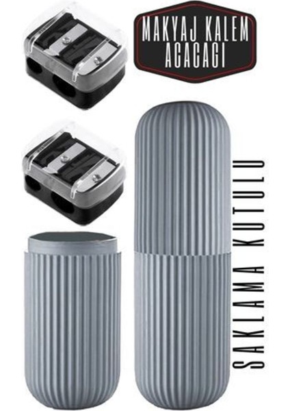 Güzel Tasarımlı 2'li Makyaj Kalem Açacağı, Özel Kutu, Şık ve Kullanışlı