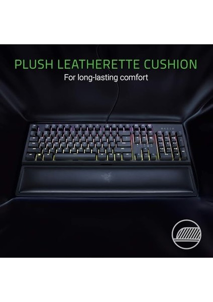 Wrist Rest - Bilek Desteği Ergonomik Suni Deri Klavye Bilek Desteği (Peluş Deri Yastık, Kaymaz Lastik Ayaklar, Tüm Tam Boyutlu Klavyelerle Uyumlu) Siyah modelleri