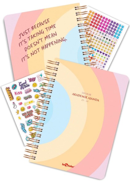 Color 17 Aylık Akademik Ajanda 17X24 Spiralli 23/24 Stickerlı Sunny