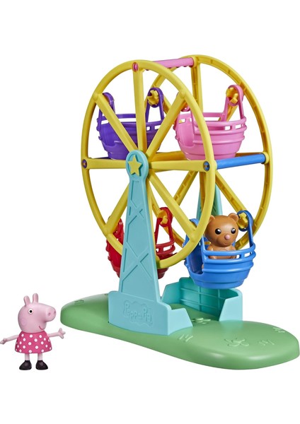 Pig Play-Doh Peppa Pig Peppa&apos;nın Maceraları Dönme Dolapta Eğlenceli Oyun Seti, Peppa Pig Figürlü Okul Öncesi Oyuncak ve 3 Yaş ve Üstü Çocuklar Için Aksesuarlar
