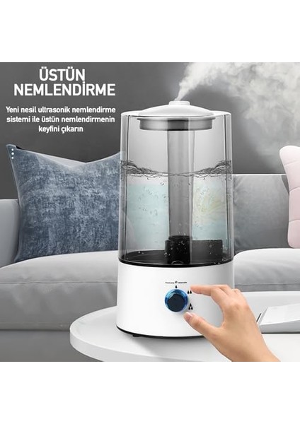 Ultrasonik Hava Nemlendirici 4 Litre Hava Nemlendirici Buhar Makinesi Aroma Difüzörü 4l Nemlendirici - Otomatik Kapanma fiyatları