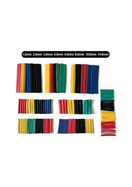 164 Parça Renkli Isıyla Daralan Makaron Seti Shrink Boru Kablo Koruyucu Kablo Tamir Kiti modelleri