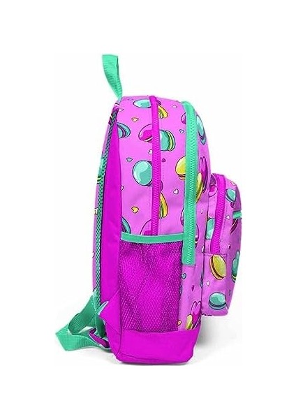 High Kids Açık Pembe Makaron Desenli Dört Bölmeli Okul Sırt Çantası 23462 modelleri